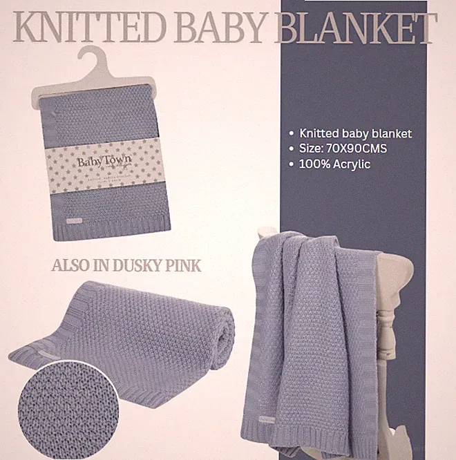 Baby Jungen Strickdecke Altrosblau Neugeborene Kleinkind Kinderwagen Wiege Kinderwagen Decke