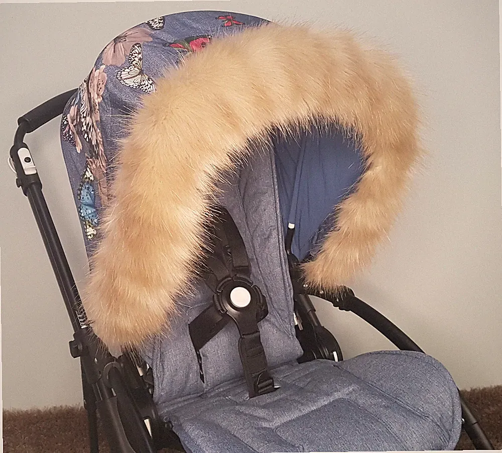 Baby Kinderwagen Kapuze Fellbesatz Kinderwagen Pelze Zubehör KOSTENLOSE & SCHNELLE LIEFERUNG UK