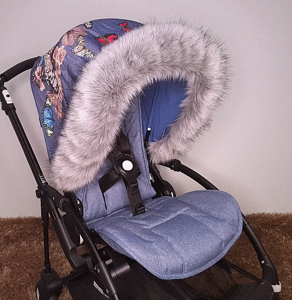 Baby Kinderwagen Kapuze Fellbesatz Kinderwagen Pelze Zubehör KOSTENLOSE & SCHNELLE LIEFERUNG UK