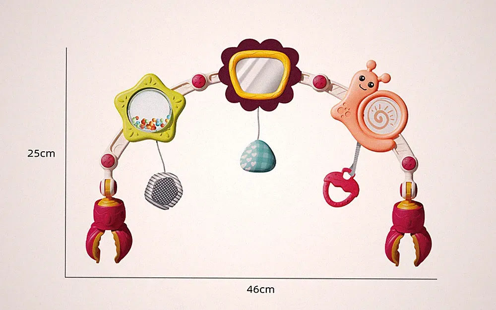 Baby Kinderwagen Kinderwagen Spielbogen Spielzeug Clip-On Wiege Activity Bar Rassel Spiegel Neugeborene