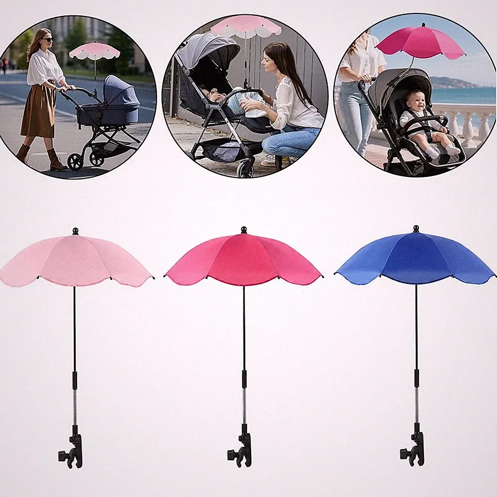 Baby Kinderwagen Sonnenschirm Kunststoff Stahl Robust Wasserabweisend UV Schutz