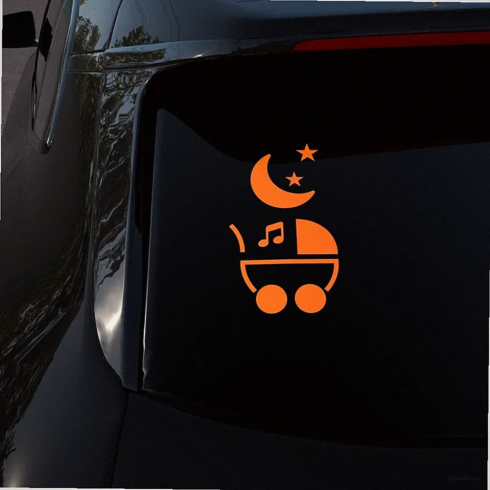 Baby Kinderwagen Warn Sticker | Auto Schutz | 18 cm | Heck Sticker | N6F28D