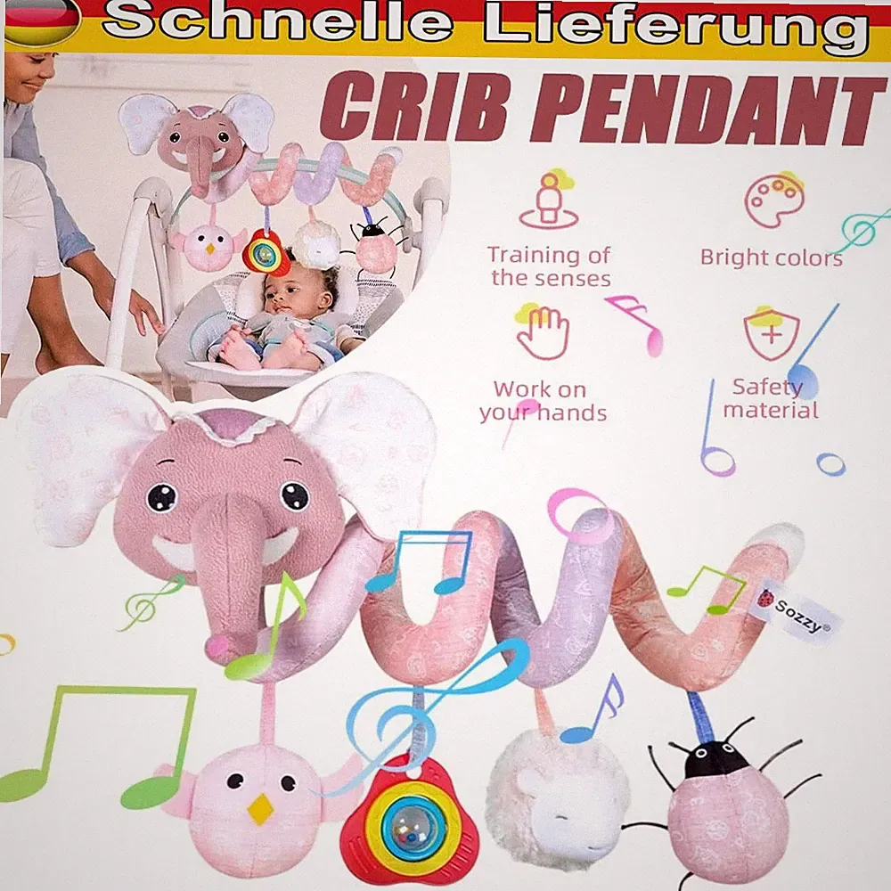 Baby Kinderwagenkette Rassel Babybett Spielzeug Krippe Spirale Greiflinge Mode