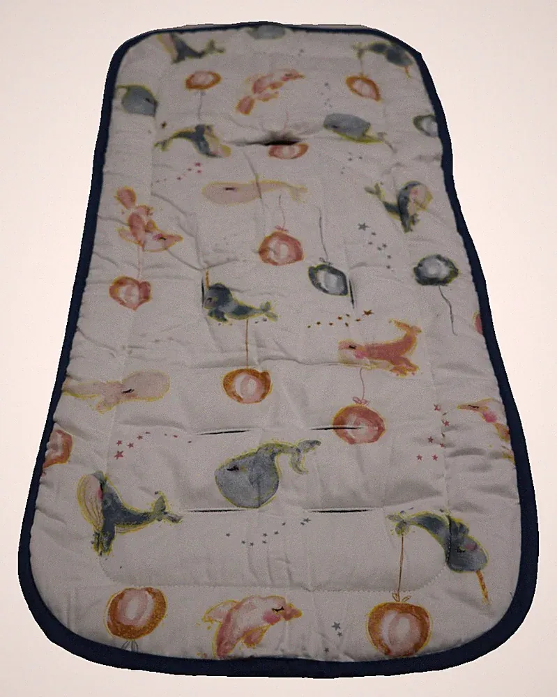 Baby Sitzauflage für Kinderwagen 32x78 cm Baby Sitzeinlage aus 100% Baumwolle