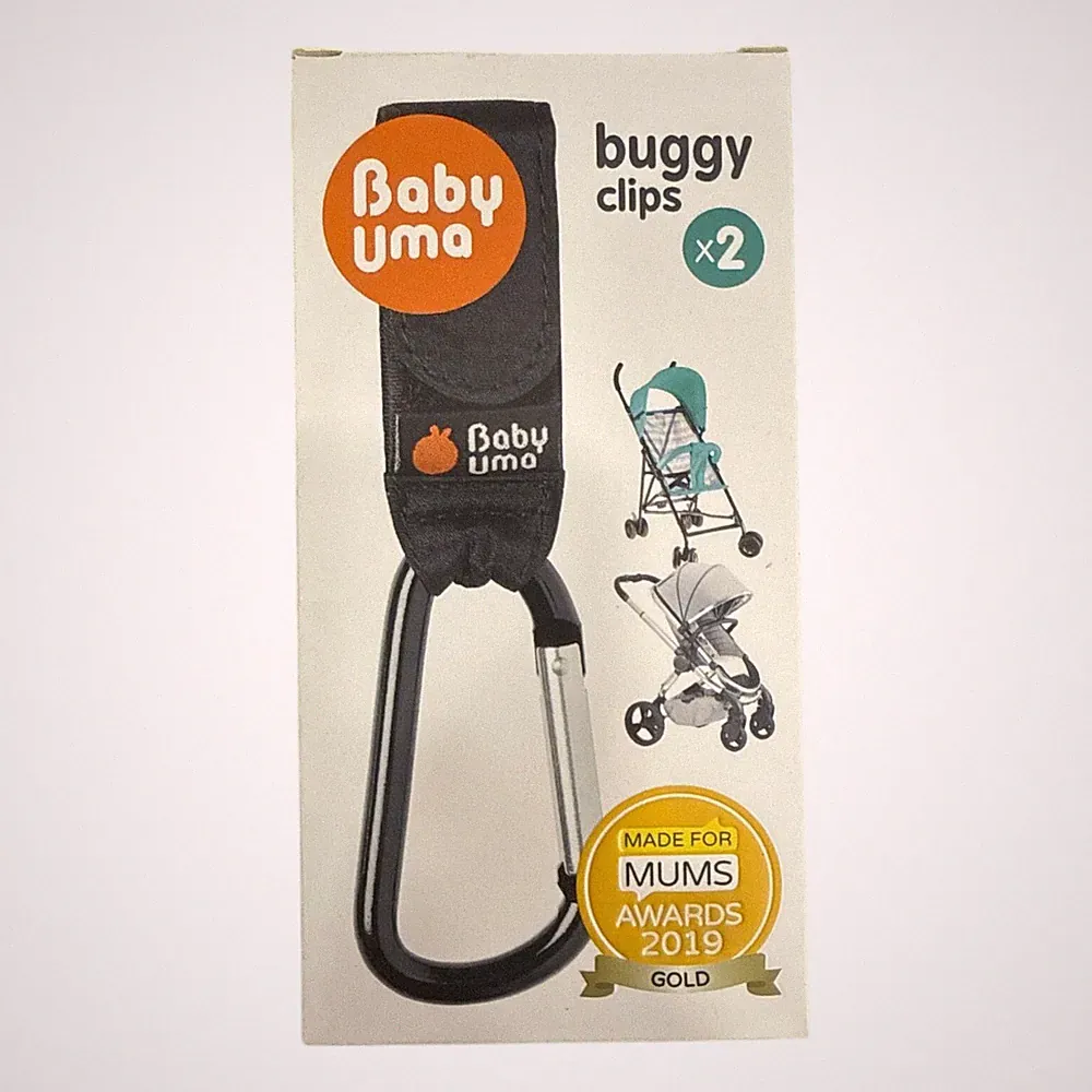Baby Uma Buggy Clips (2 Stück) – Universal Karabinerhaken für Kinderwagen