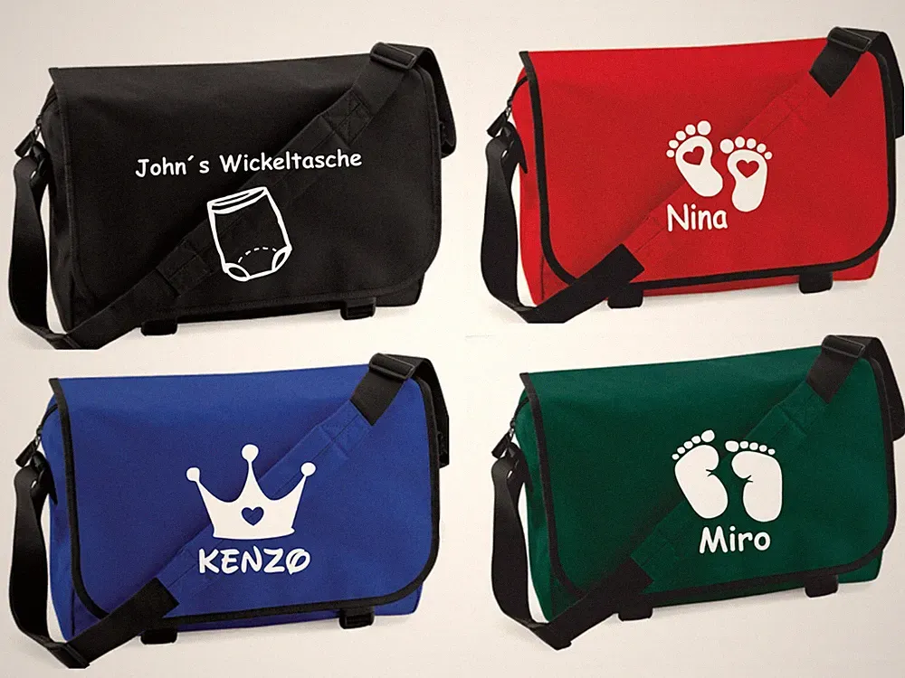 Baby Wickeltasche Pflegetasche Schultertasche Kinderwagentasche inkl.Wunschdruck