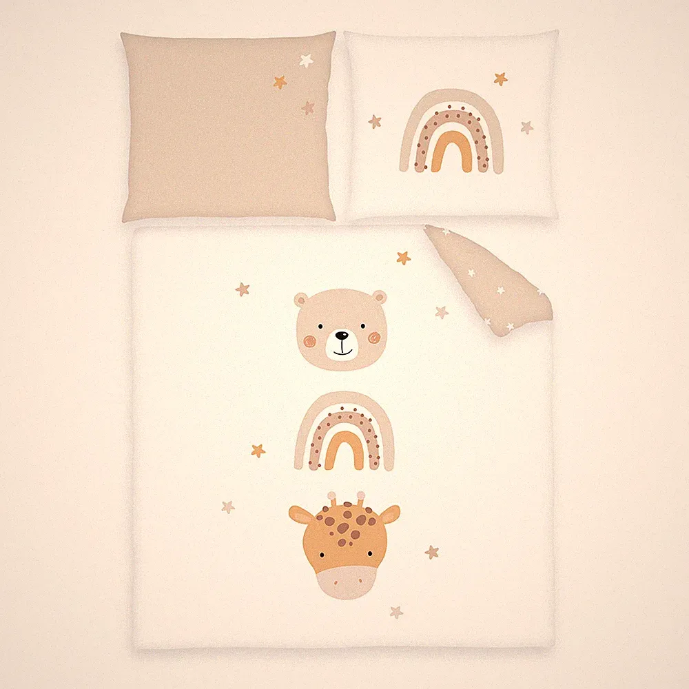 Baby Wiegen / Wagen Wendemotiv Bettwäsche 80x80 & 35x40 – Little Friends