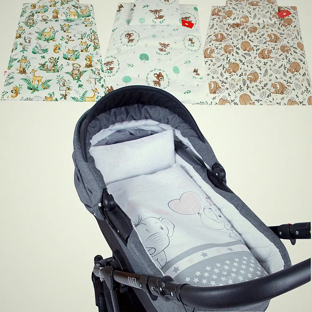 BABYLUX 4 tlg. Set Bezug + Füllung Kinderwagen Garnitur Bettwäsche Decke 60x78