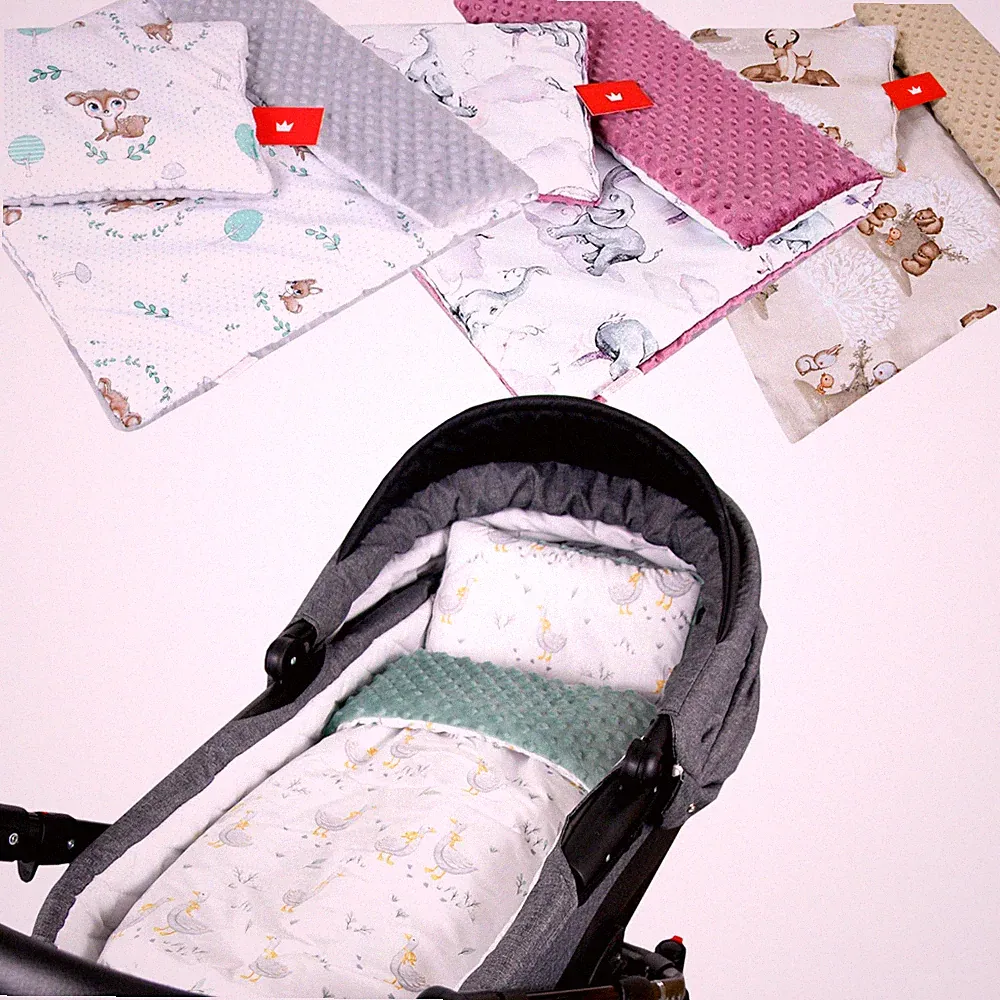 BABYLUX Babydecke MINKY 2tlg Set Kuscheldecke Decke 75 x 60cm KISSEN Kinderwagen