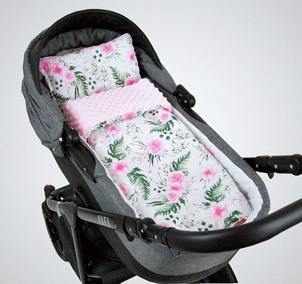 BABYLUX Babydecke MINKY 2tlg Set Kuscheldecke Decke 75 x 60cm KISSEN Kinderwagen