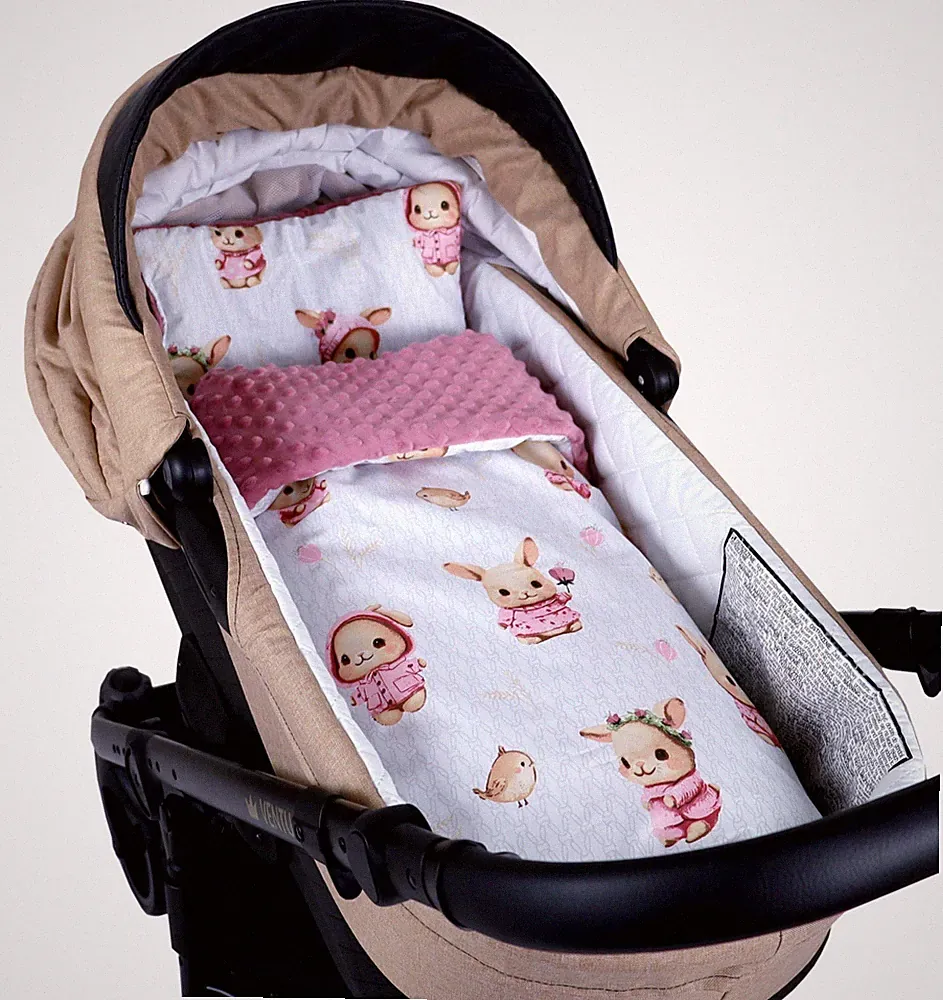 BABYLUX Babydecke MINKY 2tlg Set Kuscheldecke Decke 75 x 60cm KISSEN Kinderwagen