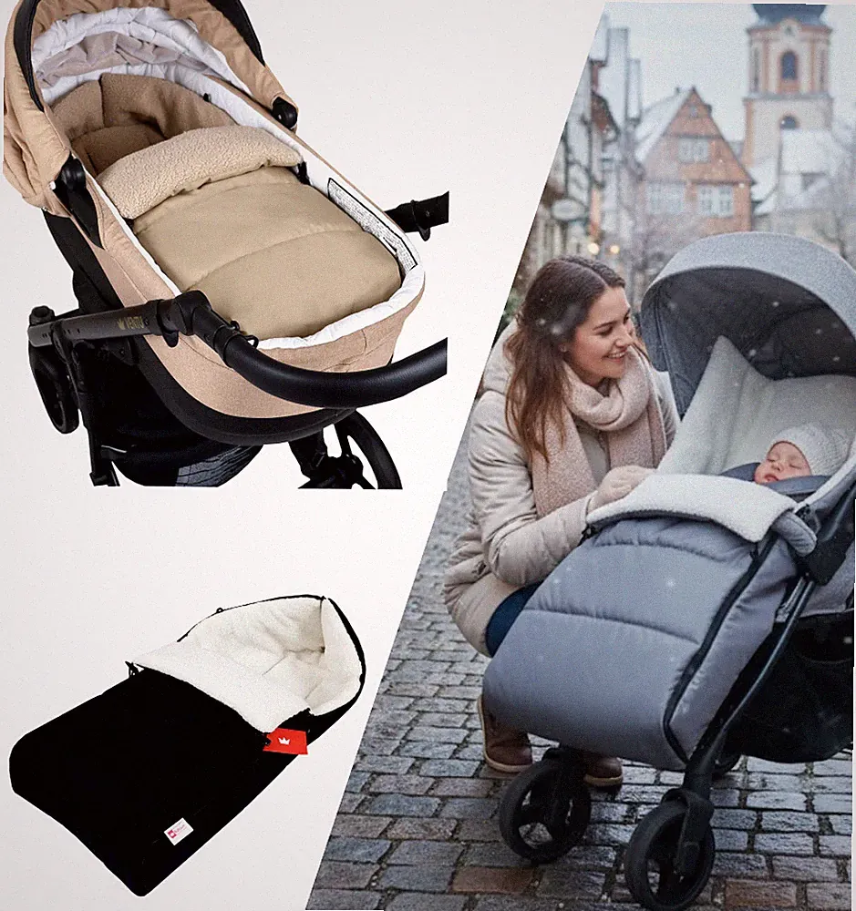 BABYLUX Bouclé Fußsack Kinderwagen 90cm Winter Schlafsack für Buggy, Babyschale