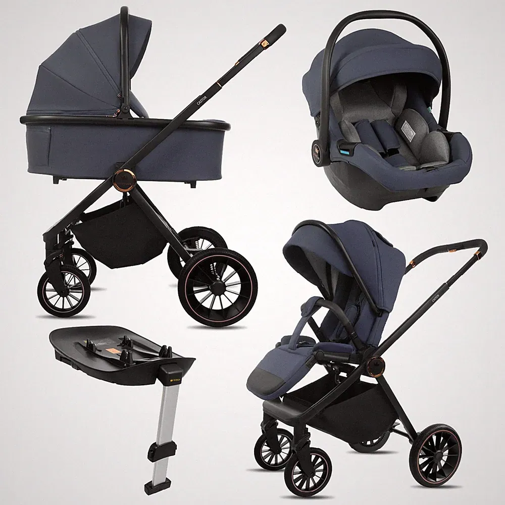 BabyLux CASTOR 4-in-1 Kinderwagen, Gondel, Autositz, ISOFIX-Basis