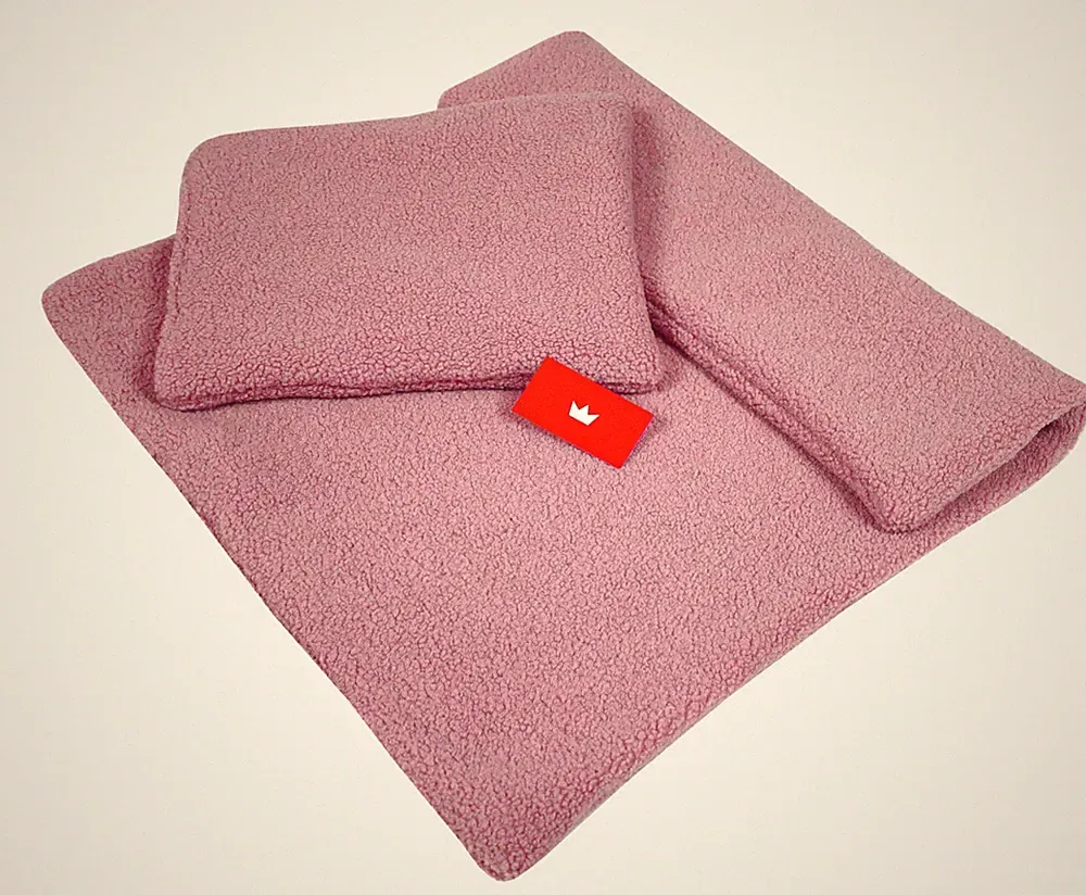 BabyLux Kuscheldecke BOUCLÉ 60x75 cm + Kissen Winter Babydecke für Kinderwagen