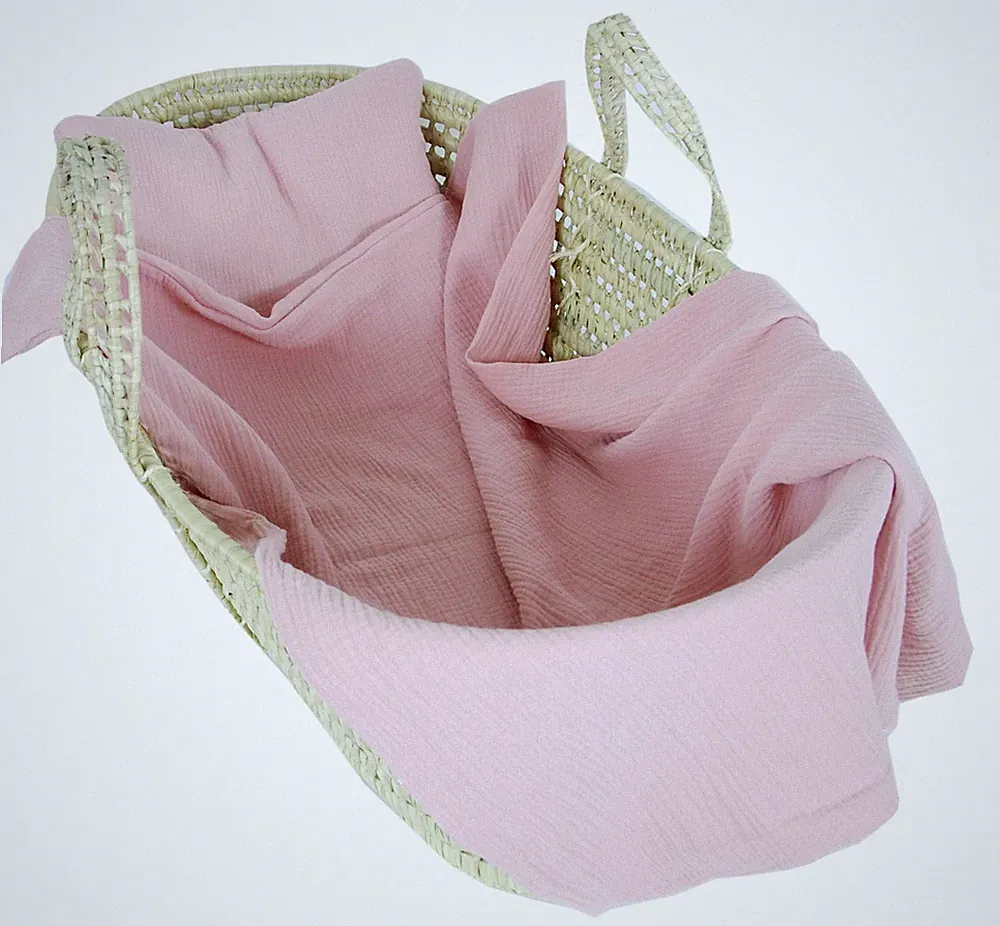 BabyLux Musselin Decke 75 x 100 cm + Kissen für Kinderwagen Wiege Babybett