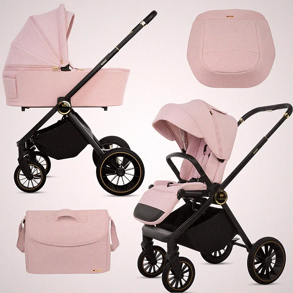BabyLux ROSSO 2-in-1 Kinderwagen, Gondel, Leichtgewicht, Faltbares Set