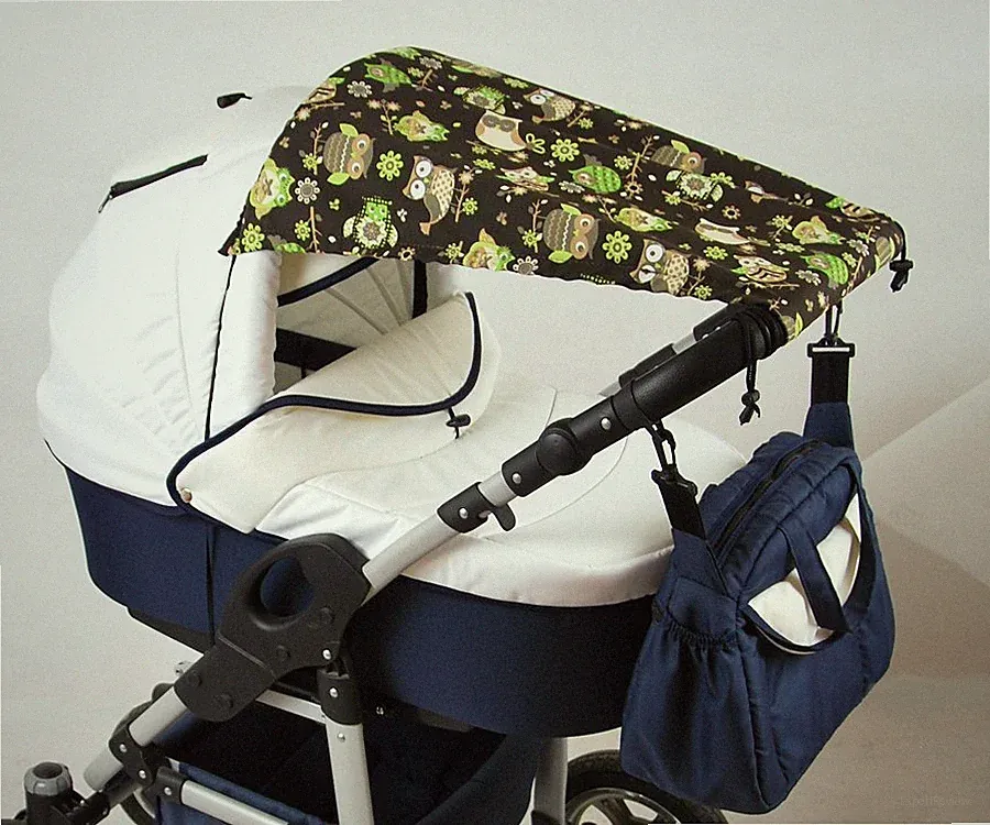 BABYLUX Sonnenschutz SONNENSEGEL für Kinderwagen Buggy UV Schutz EULEN MUSTER