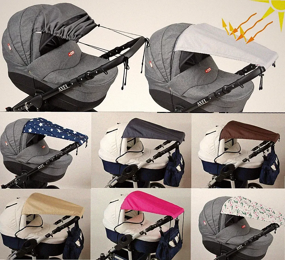 BABYLUX Sonnenschutz SONNENSEGEL für Kinderwagen Buggy UV Schutz Rollo Funktion