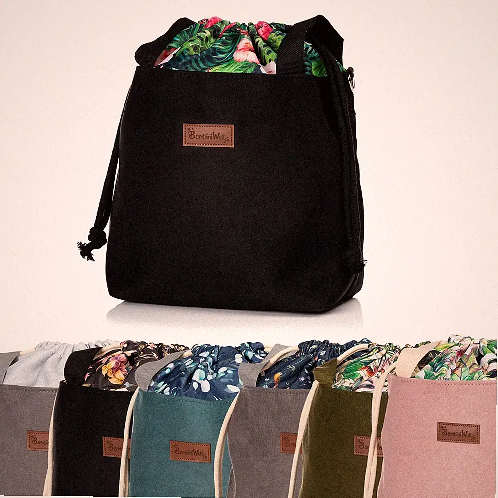 BAMBINIWELT Wickeltasche Schultertasche Shopper aus LEDER für Kinderwagen Buggy