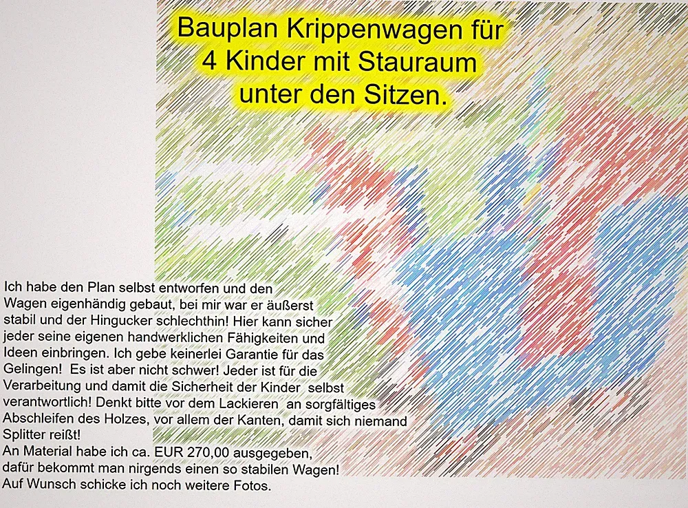 BAUPLAN für Krippenwagen, !!!Geld sparen!!! -Tagesmutter, Nanny. KiTa
