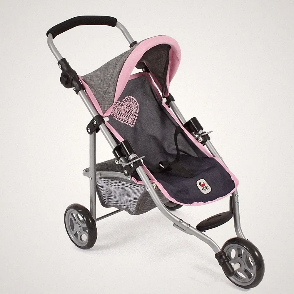 Bayer Chic 2000 Jogging Buggy Puppenwagen Kinderwagen LOLA Melange grau-navy NEU