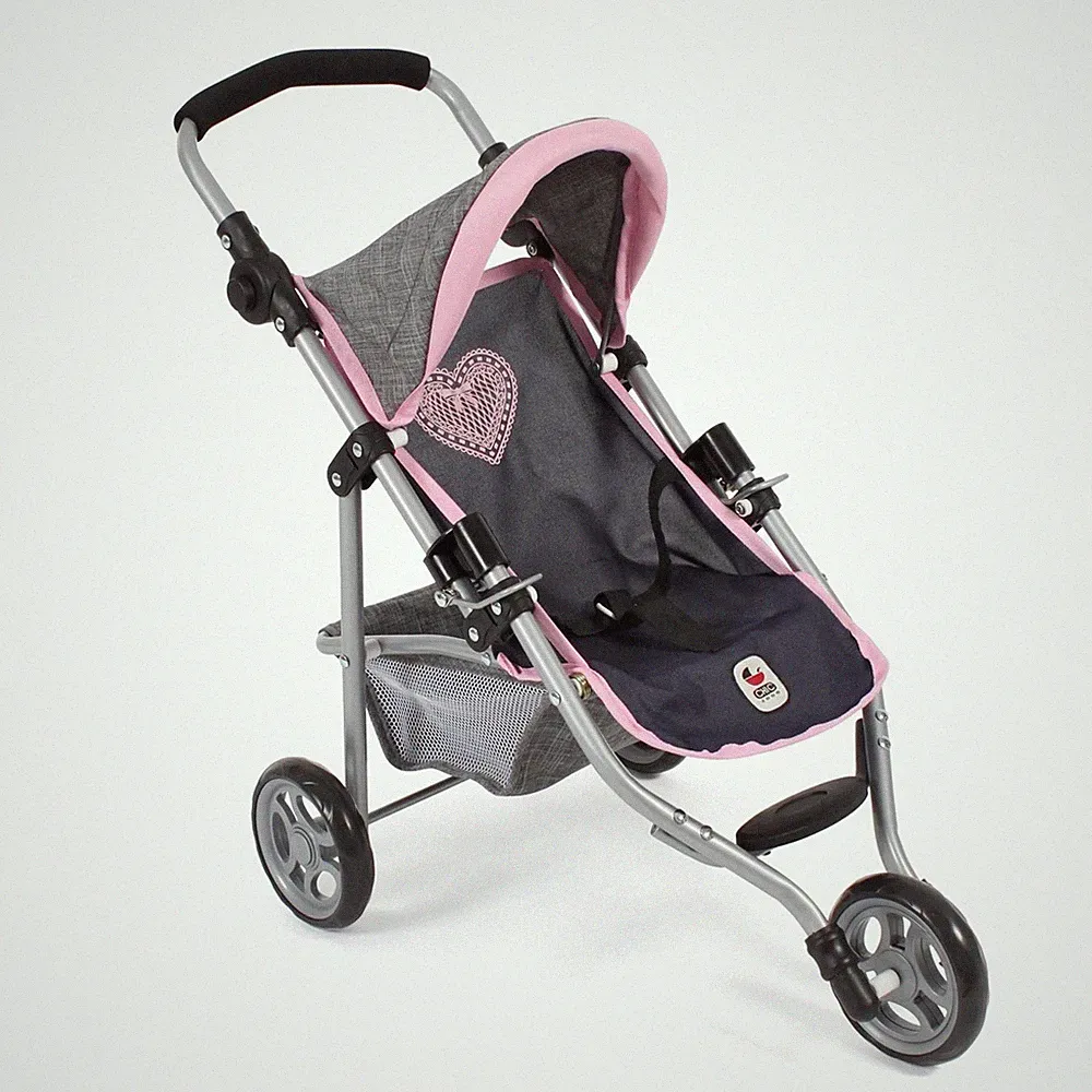 Bayer Chic 2000 Jogging Buggy Puppenwagen Kinderwagen LOLA Melange grau-navy NEU