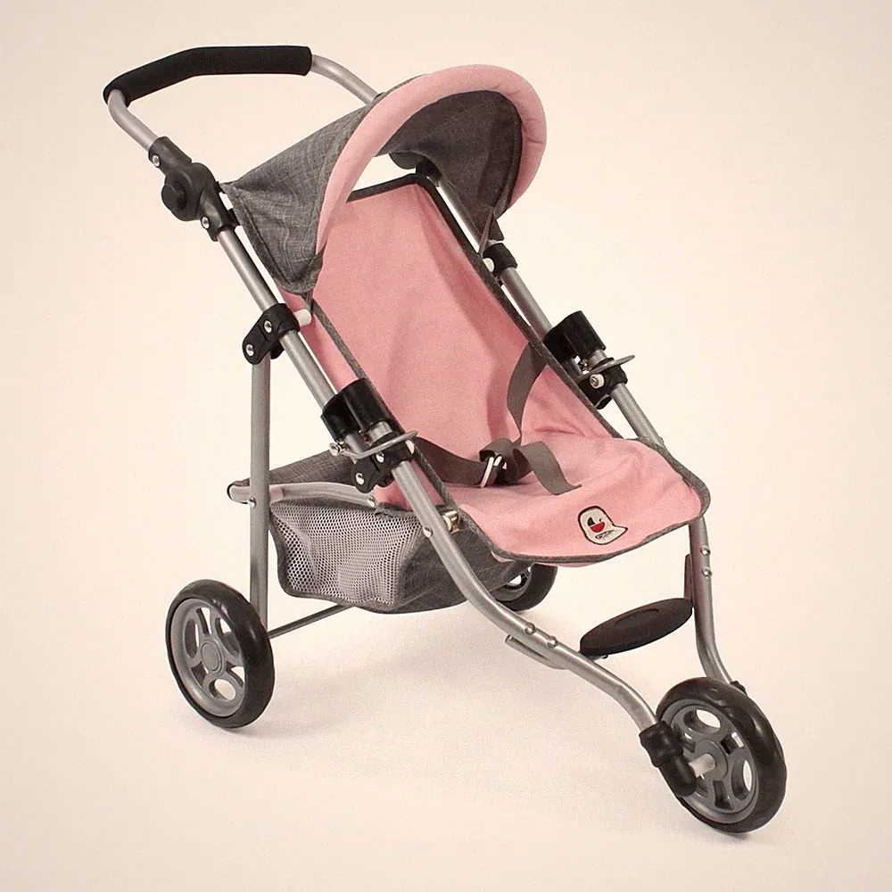 Bayer Chic 2000 Jogging Buggy Puppenwagen Kinderwagen LOLA Melange grau-rosa