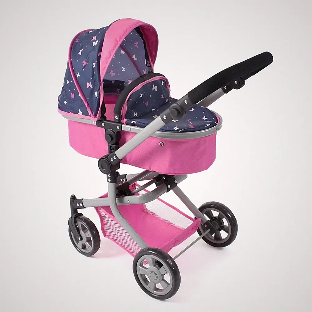 Bayer Chic 2000 Kombi-Puppenwagen MIKA Butterfly navy-pink