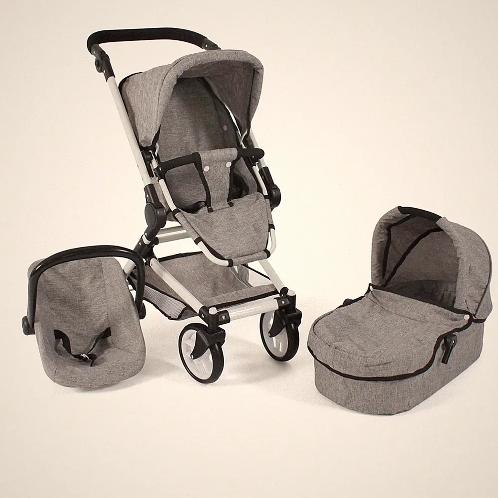 Bayer Chic 2000 Kombipuppenwagen Fides 3 in 1 Melange grau