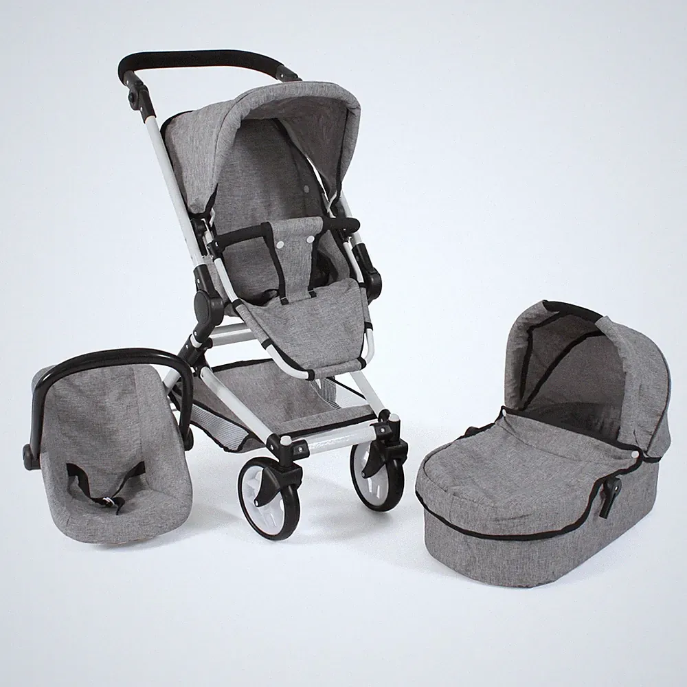 Bayer Chic 2000 Kombipuppenwagen Fides 3 in 1 Melange grau