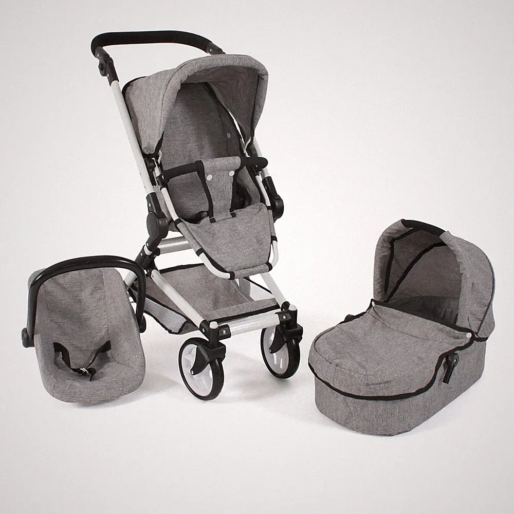 Bayer Chic 2000 Kombipuppenwagen Fides 3 in 1 Melange grau NEU