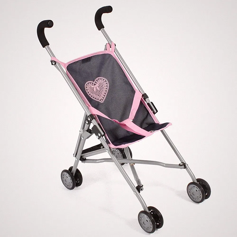 Bayer Chic 2000 Mini-Buggy Puppenwagen Kinderwagen ROMA Melange grau-navy