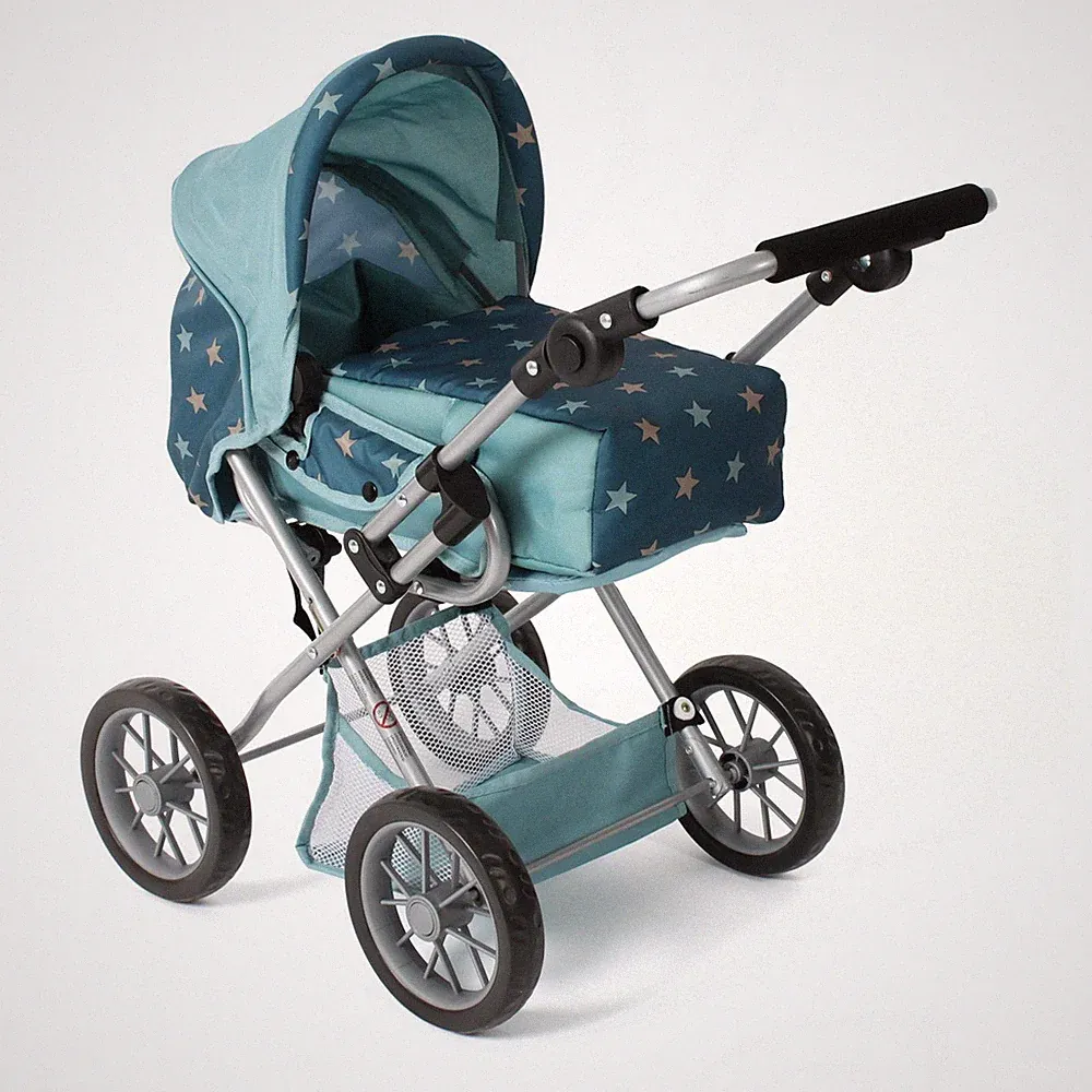 Bayer Chic 2000 Puppen Kombi-Puppenwagen LENI Sternchen türkis