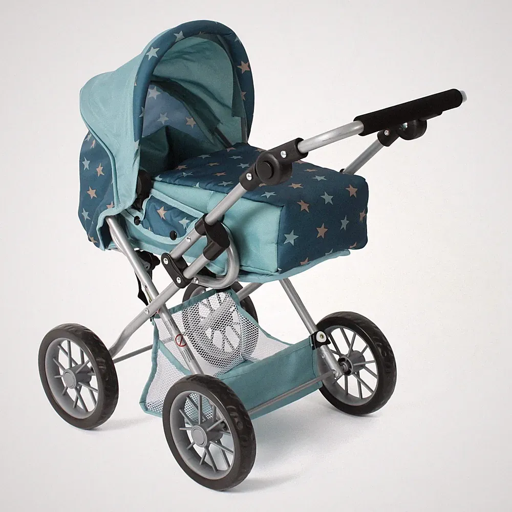 Bayer Chic 2000 Puppen Kombi-Puppenwagen LENI Sternchen türkis