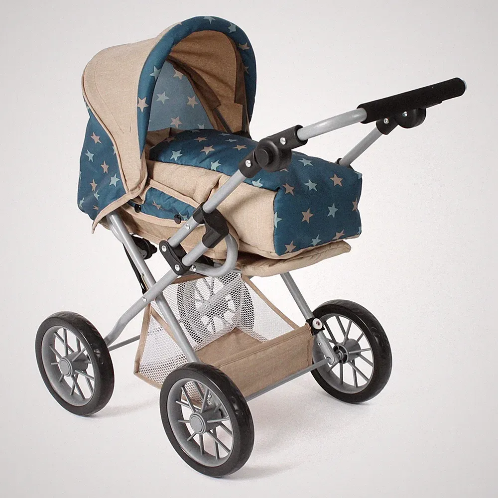 Bayer Chic 2000 Puppen Kombi-Puppenwagen LENI Sternchen türkis-beige
