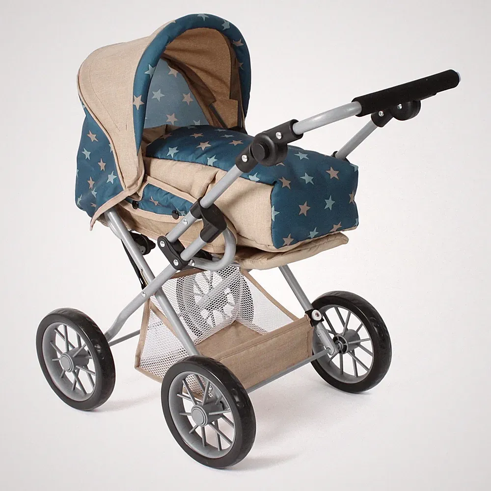 Bayer Chic 2000 Puppen Kombi-Puppenwagen LENI Sternchen türkis-beige NEU