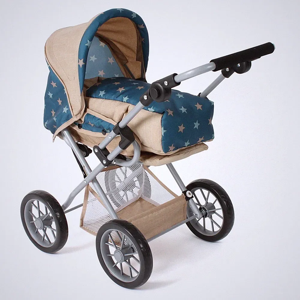 Bayer Chic 2000 Puppen Kombi-Puppenwagen LENI Sternchen türkis-beige NEU