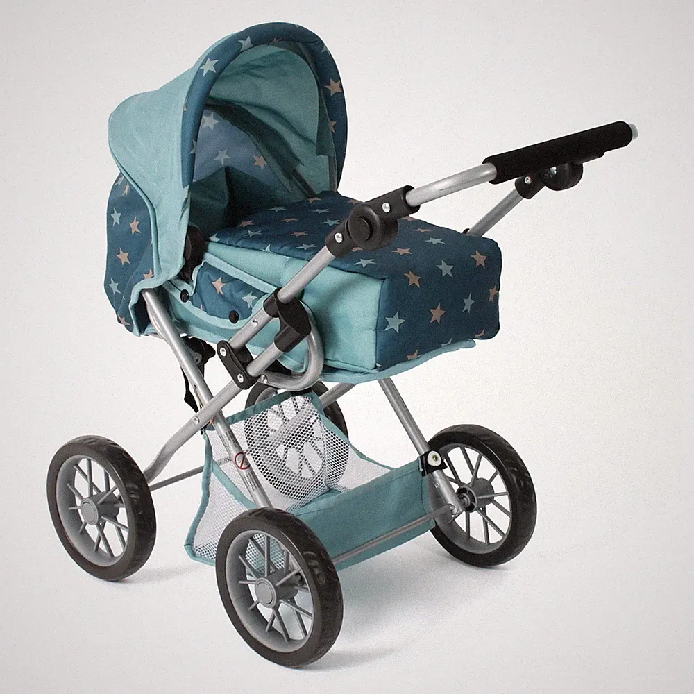 Bayer Chic 2000 Puppen Kombi-Puppenwagen LENI Sternchen türkis NEU