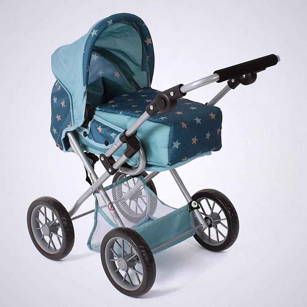 Bayer Chic 2000 Puppen Kombi-Puppenwagen LENI Sternchen türkis TOP