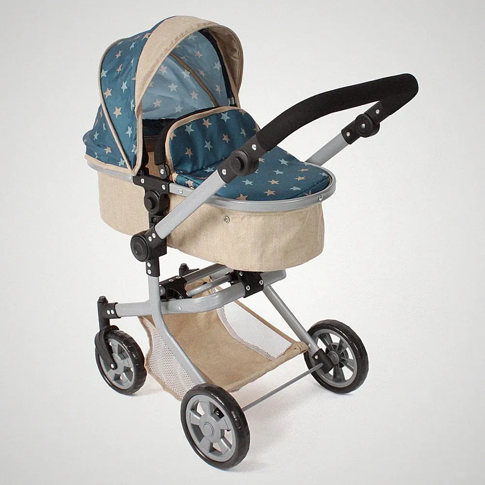 Bayer Chic 2000 Puppen Kombi-Puppenwagen MIKA Sternchen türkis-beige