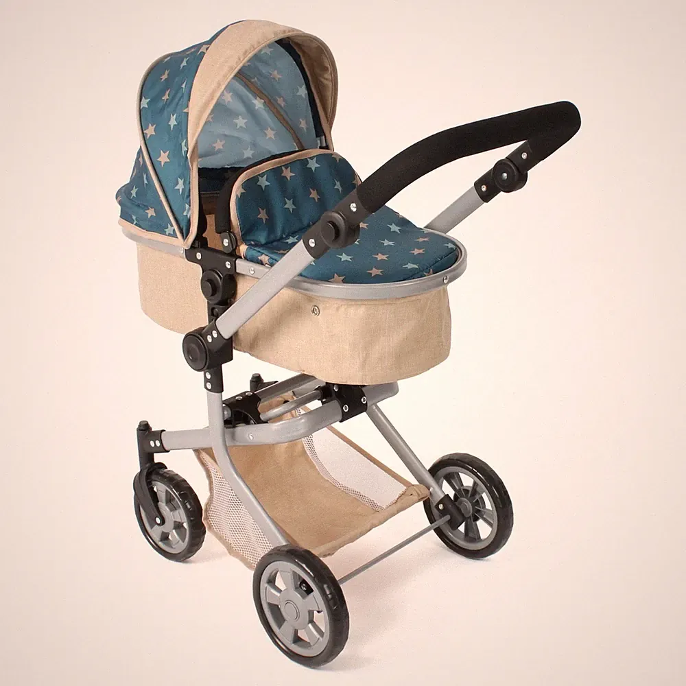 Bayer Chic 2000 Puppen Kombi-Puppenwagen MIKA Sternchen türkis-beige NEU