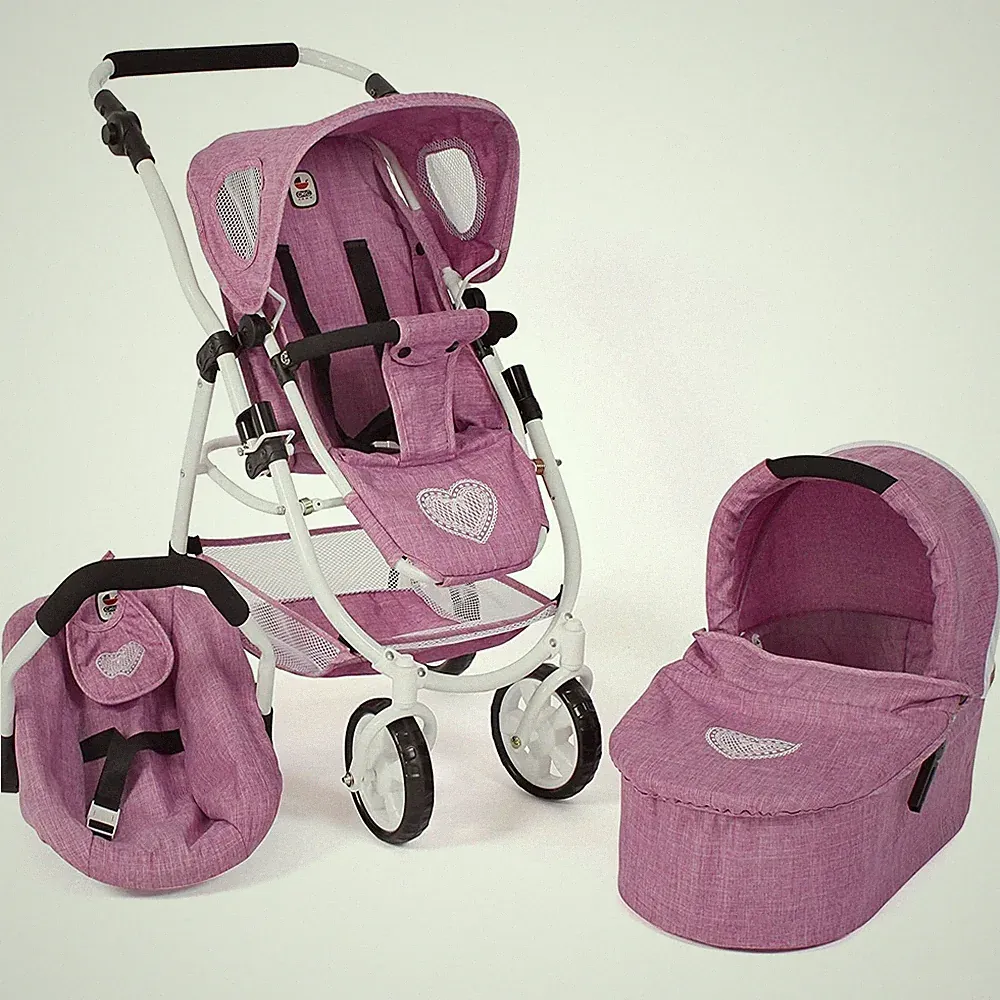 Bayer Chic 2000 Puppenwagen 3 in 1 Kombi 637-62 EMOTION ALL IN Jeans pink