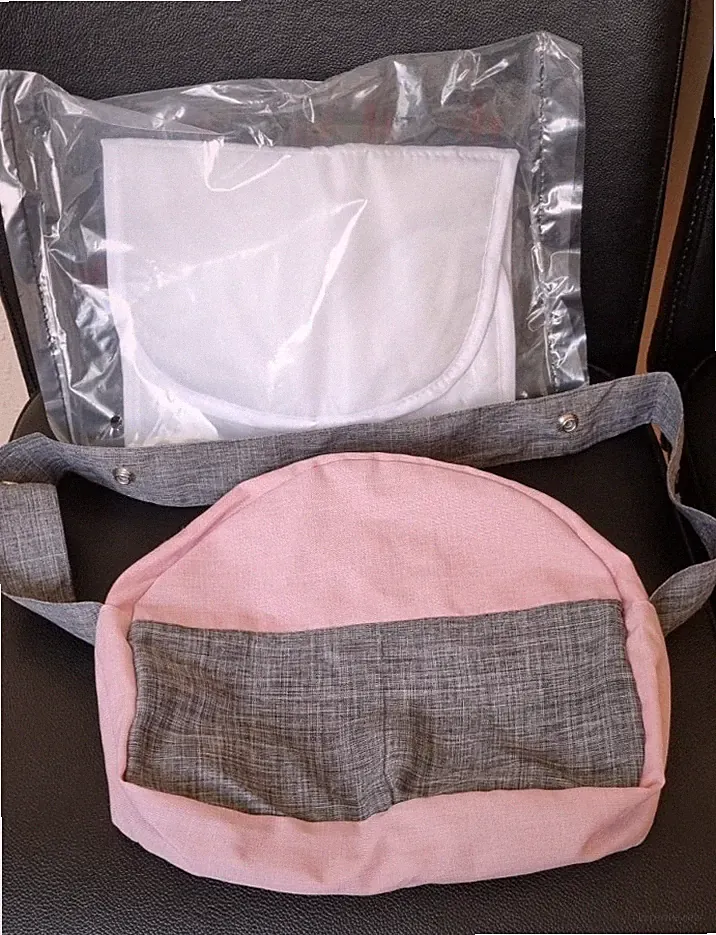 Bayer Chic 2000 Wickeltasche grau rosa Melange für Babypuppen gebraucht