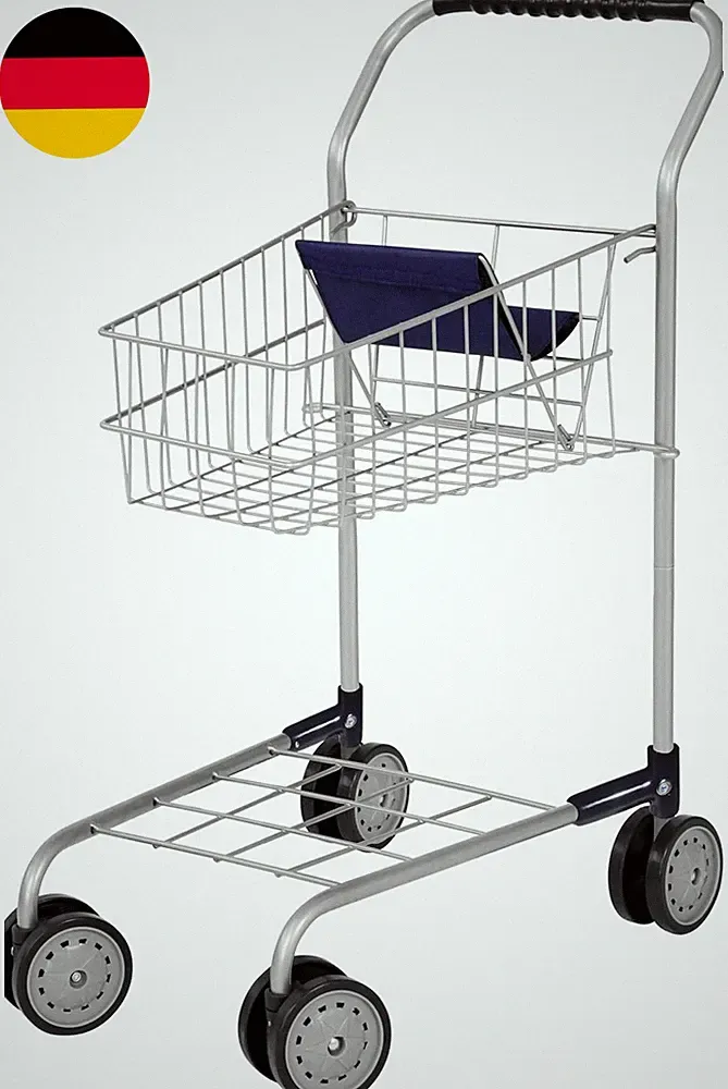 Bayer Design 75001AA Einkaufswagen Supermarkt Kinder, Silber, Aus Metall, Integr
