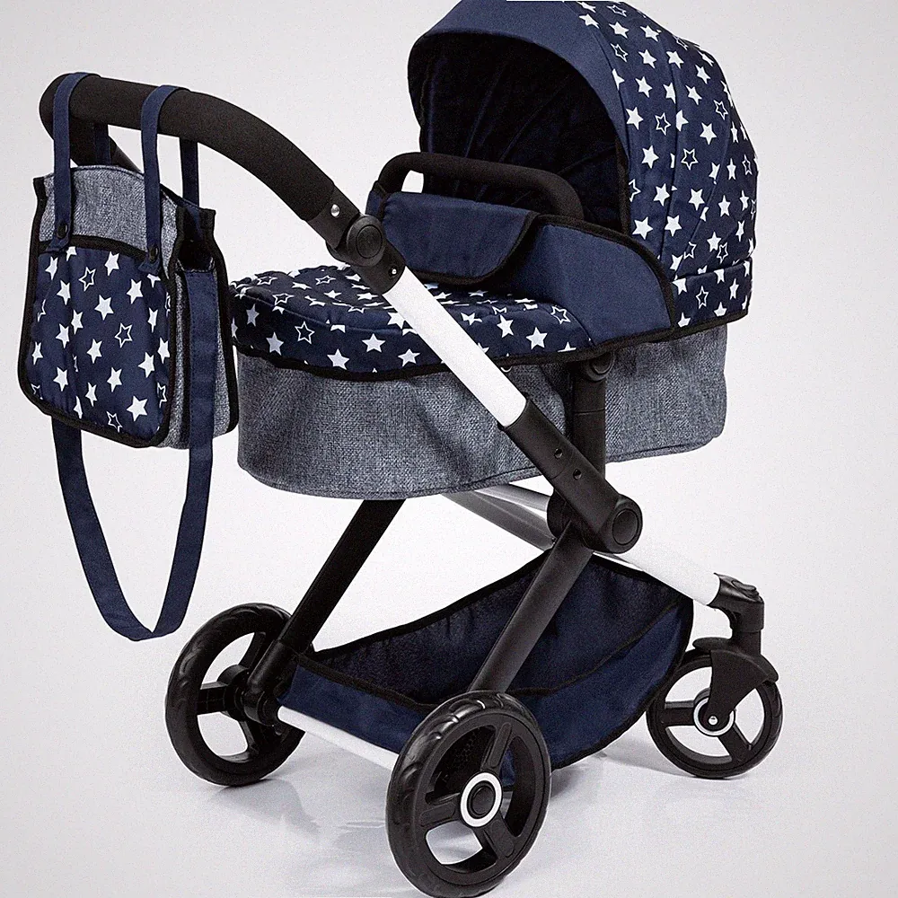 Bayer Design Kombi-Puppenwagen Xeo Sterne dunkelblau NEU
