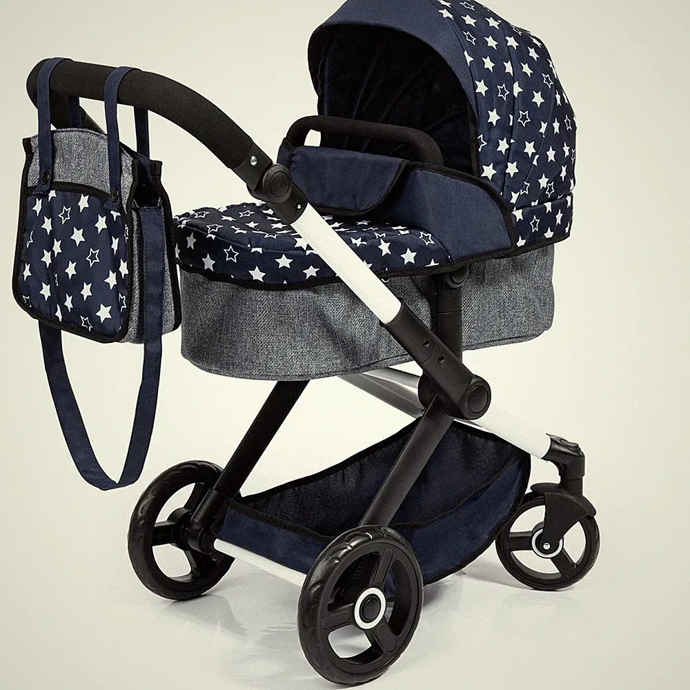 Bayer Design Kombi-Puppenwagen Xeo Sterne dunkelblau TOP