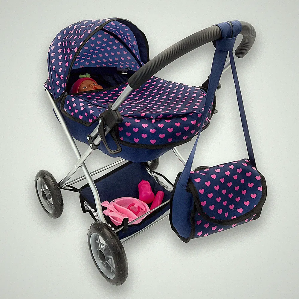Bayer MEGA SET 9in1 Puppenwagen mit Puppe und Zubehör Kinder Kinderwagen NEU