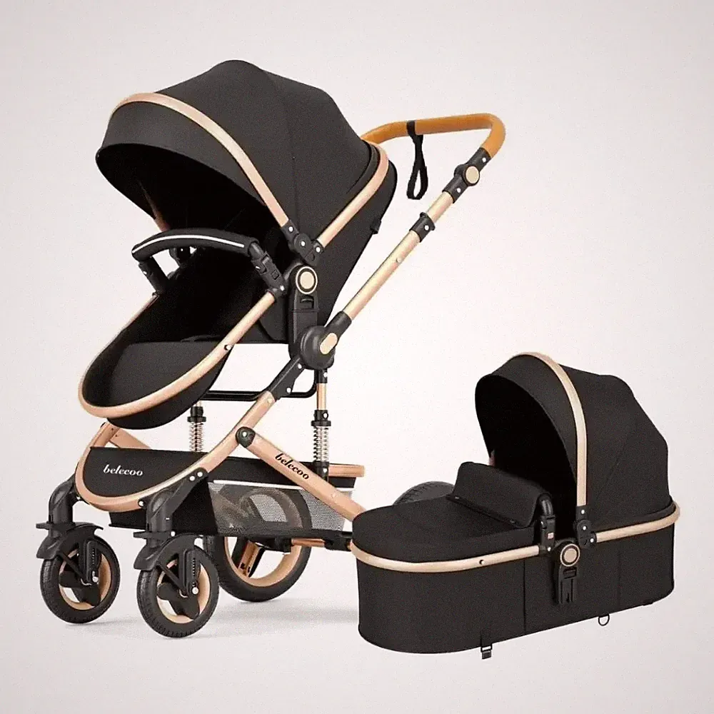 Belecoo 530W Kinderwagen 2in1 – Baby Kombikinderwagen mit Wanne & Sitzfunktion
