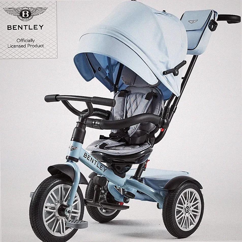 Bentley Trike Continental baby blau Kinderwagen 6-in-1 Dreirad Buggy Luftreifen
