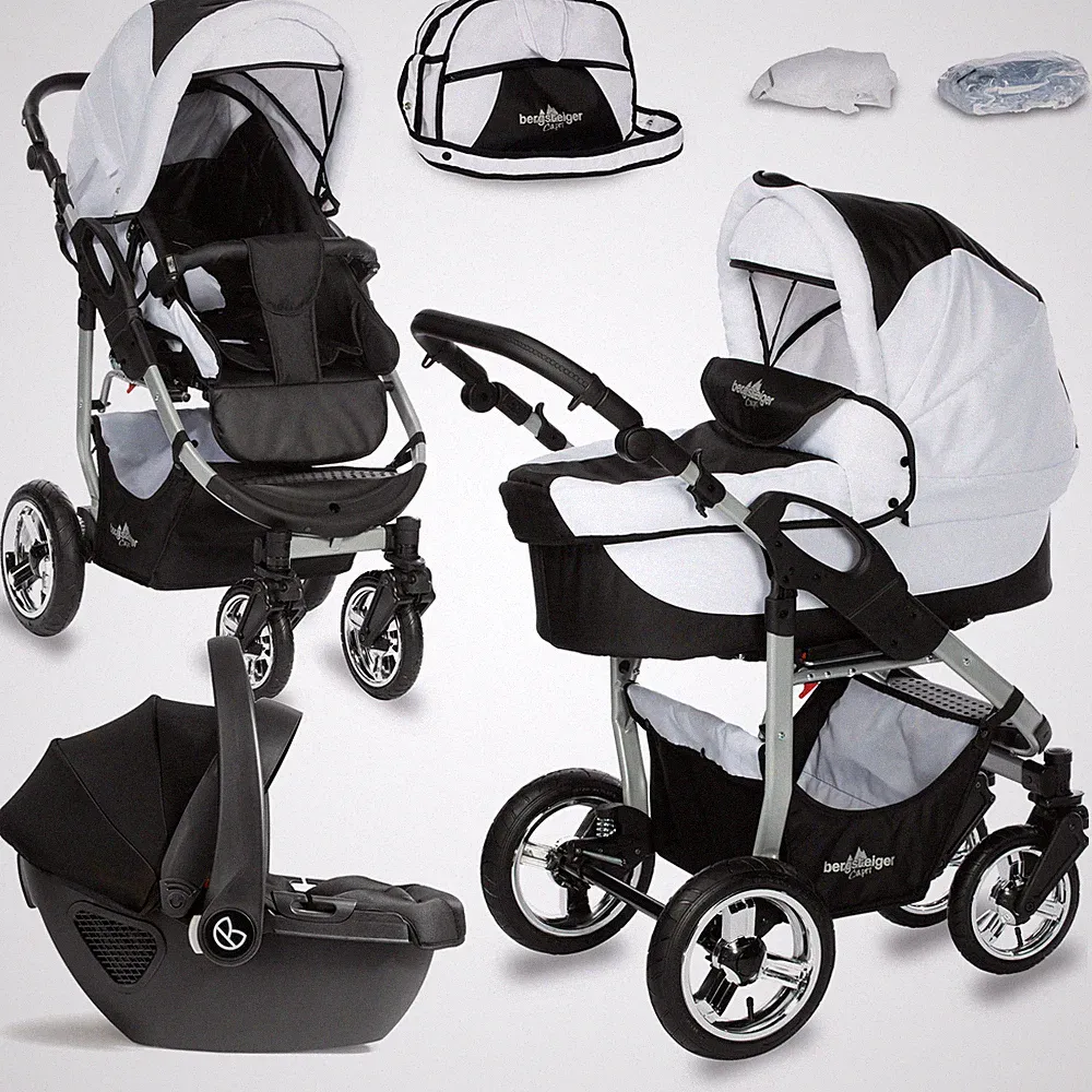 Bergsteiger Capri Kombi Kinderwagen 10-Teile-Megaset 3-in-1 + Buggy SONDERPREIS